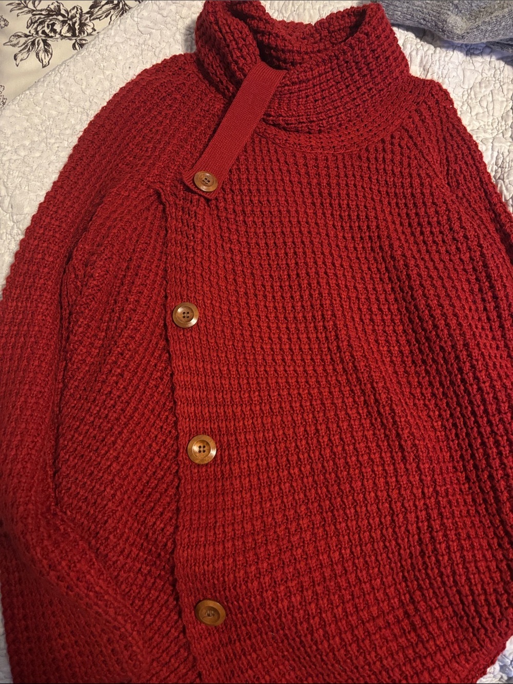 Cracker Barrel Women's Red Button-Front Knit Cardigan Sweater